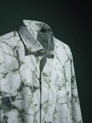 Blue Marble Printed Designer Popcorn Shirt