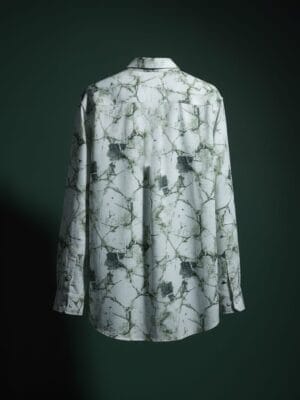 Blue Marble Printed Designer Popcorn Shirt