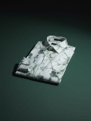 Blue Marble Printed Designer Popcorn Shirt