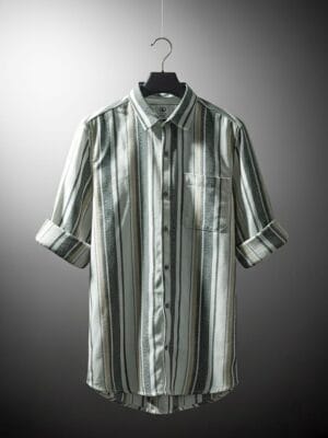 Black & Grey Striped Cotton Shirt | Premium Casual Wear