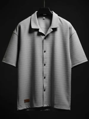 Grey 5-Sleeve Regular Fit Lycra Shirt