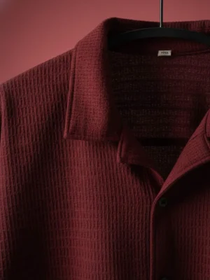 Maroon 5-Sleeve Regular Fit Lycra Shirt-Style T-Shirt