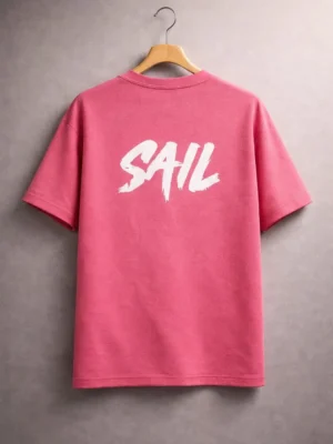 Sail Graphic T-Shirt in Imported Lycra Pink