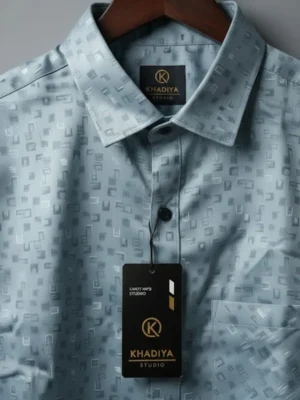 Grey Full Sleeve Polyester Shirt