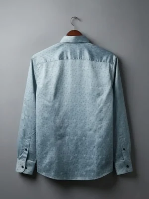 Grey Full Sleeve Polyester Shirt