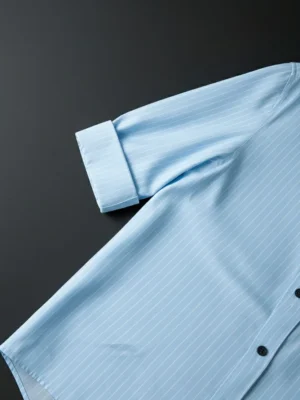 Sky Blue Striped Full Sleeve Shirt