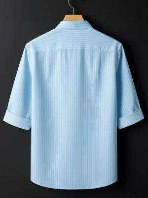 Sky Blue Striped Full Sleeve Shirt
