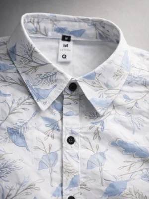 Floral Print Poly Cotton Casual Shirt
