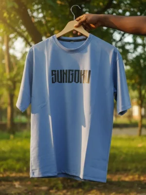 Sunggoku Graphic Oversized T-Shirt – Sky Blue