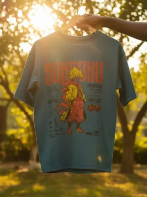Sunggoku Graphic Oversized T-Shirt – Teal Green