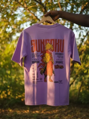 Sunggoku Graphic Oversized T-Shirt – Lavender