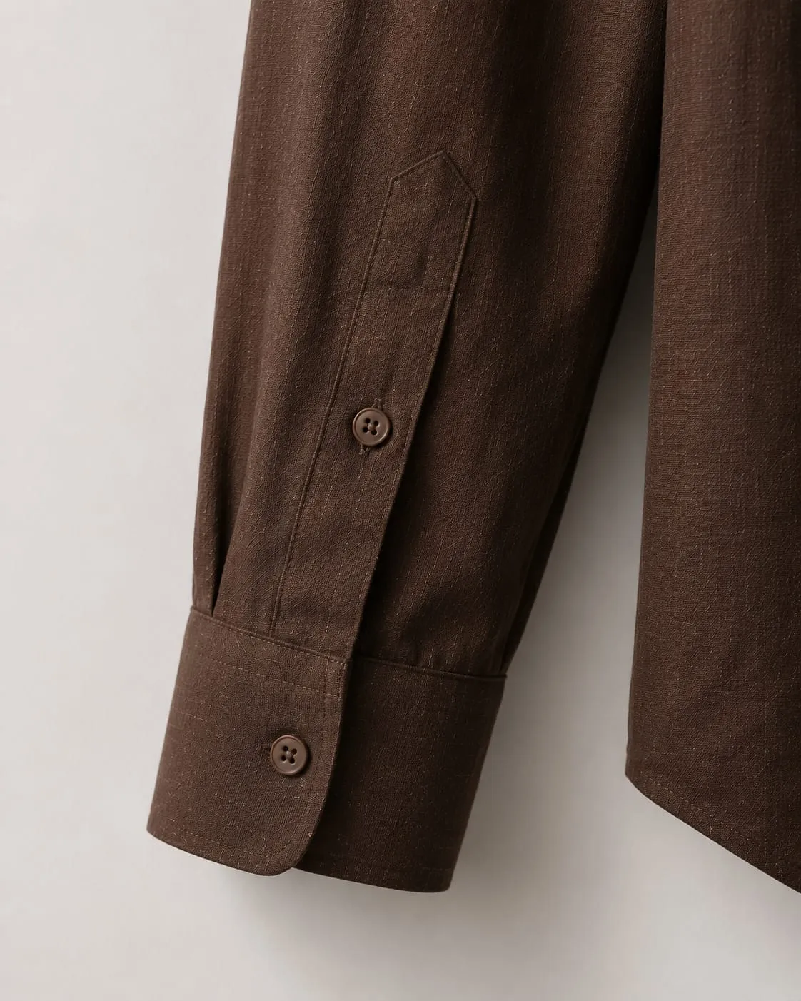 Premium Dark Brown Cotton Full Sleeve Shirt for Men - Image 3