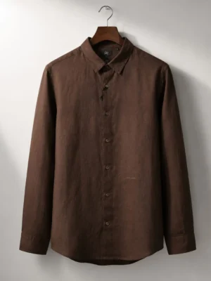 Premium Dark Brown Cotton Full Sleeve Shirt for Men