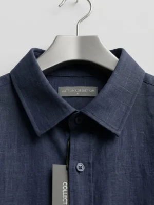 Navy Blue Cotton Full Sleeve Shirt