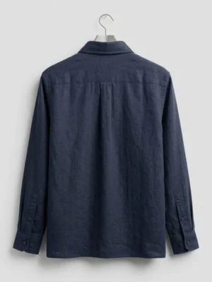 Navy Blue Cotton Full Sleeve Shirt