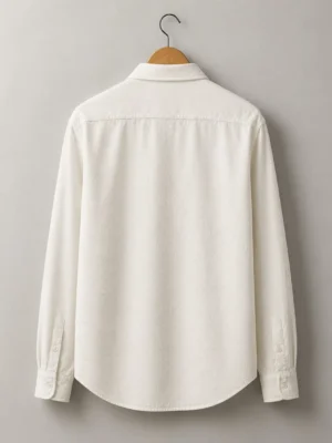 Premium White Linen Textured Full Sleeve Shirt for Men
