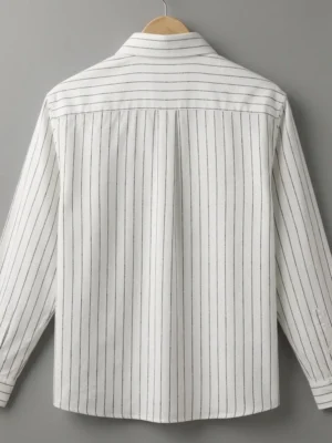 Premium White Striped Cotton Full Sleeve Shirt