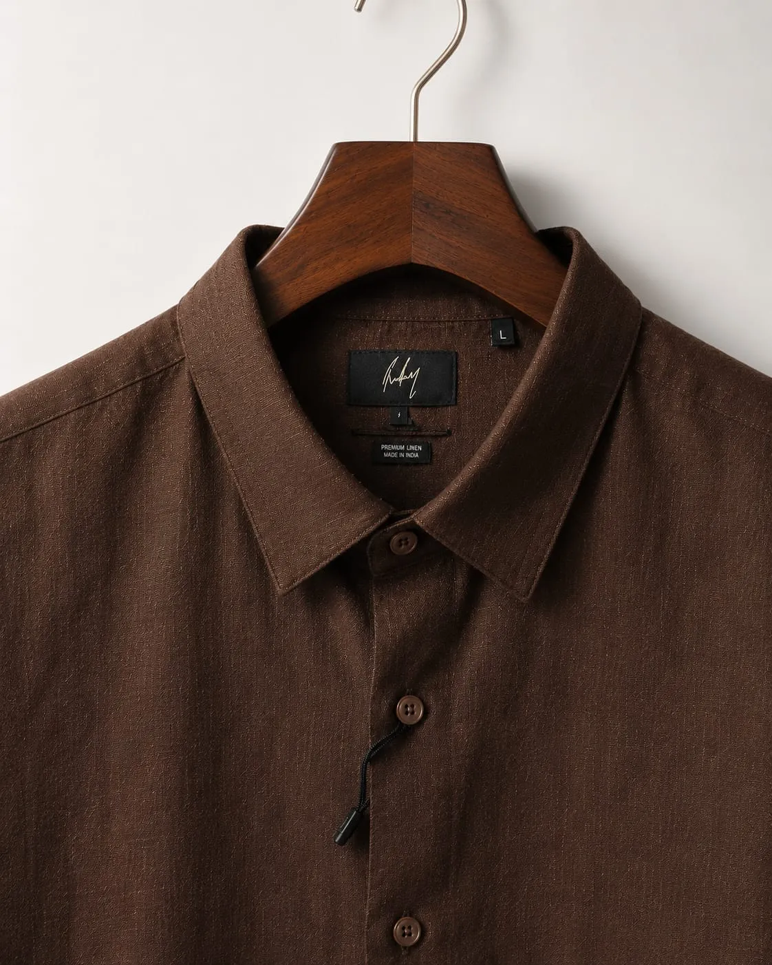 Premium Dark Brown Cotton Full Sleeve Shirt for Men - Image 2