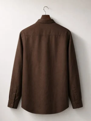 Premium Dark Brown Cotton Full Sleeve Shirt for Men