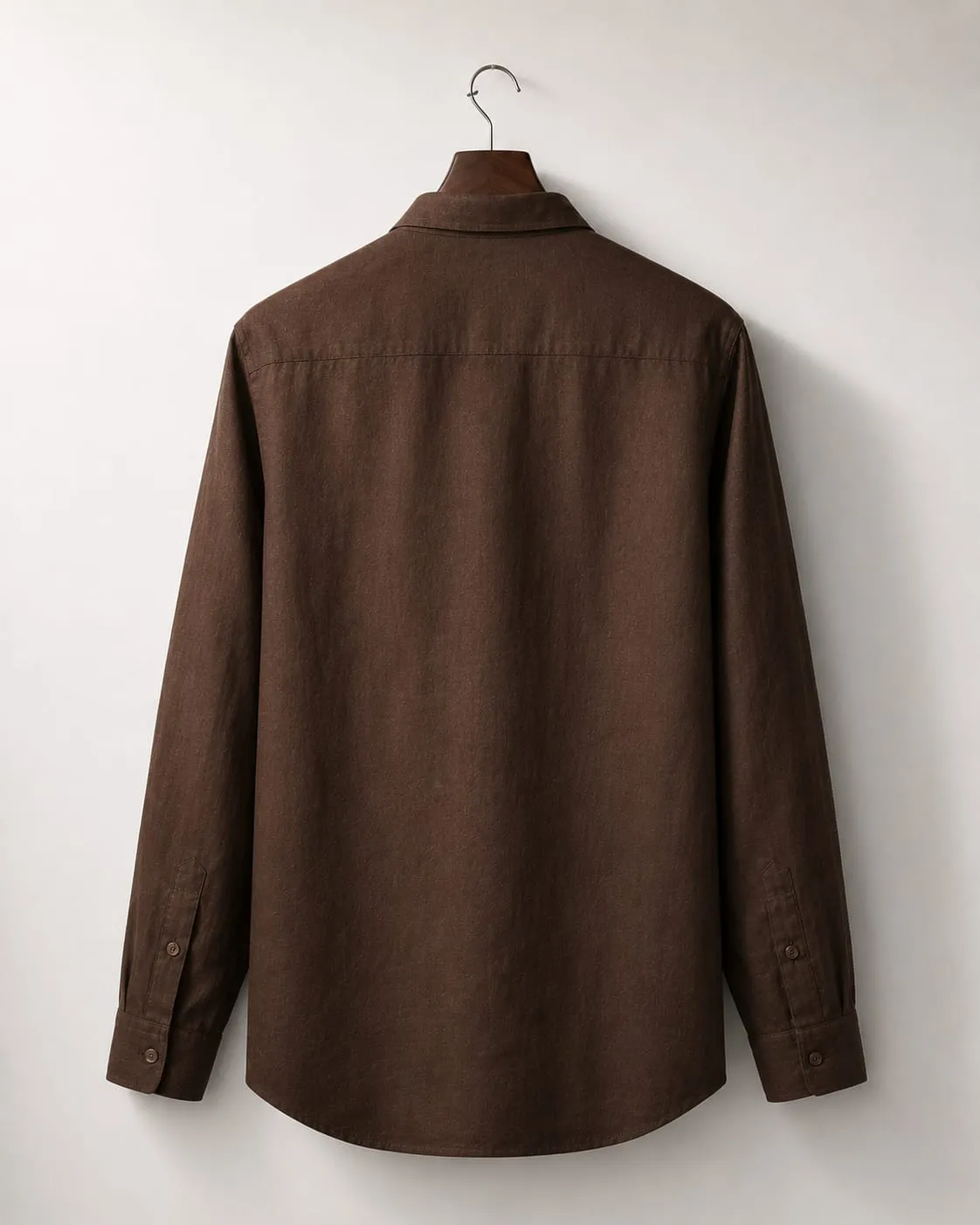Premium Dark Brown Cotton Full Sleeve Shirt for Men - Image 4