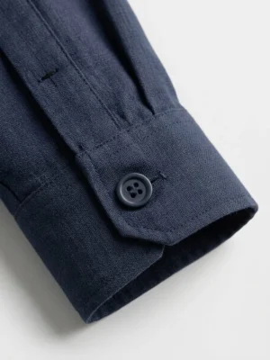 Navy Blue Cotton Full Sleeve Shirt
