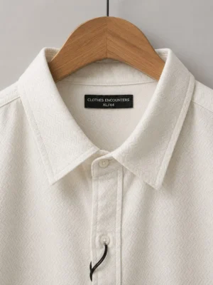 Premium White Linen Textured Full Sleeve Shirt for Men