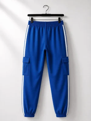 NS Terry Fabric Cargo Track Pants – Blue