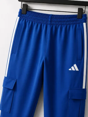 NS Terry Fabric Cargo Track Pants – Blue