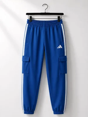 NS Terry Fabric Cargo Track Pants – Blue